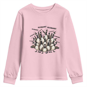 Silly Goose Husband Youth Sweatshirt Funny Marriage Chaos Husbandhood TS12 Light Pink Print Your Wear