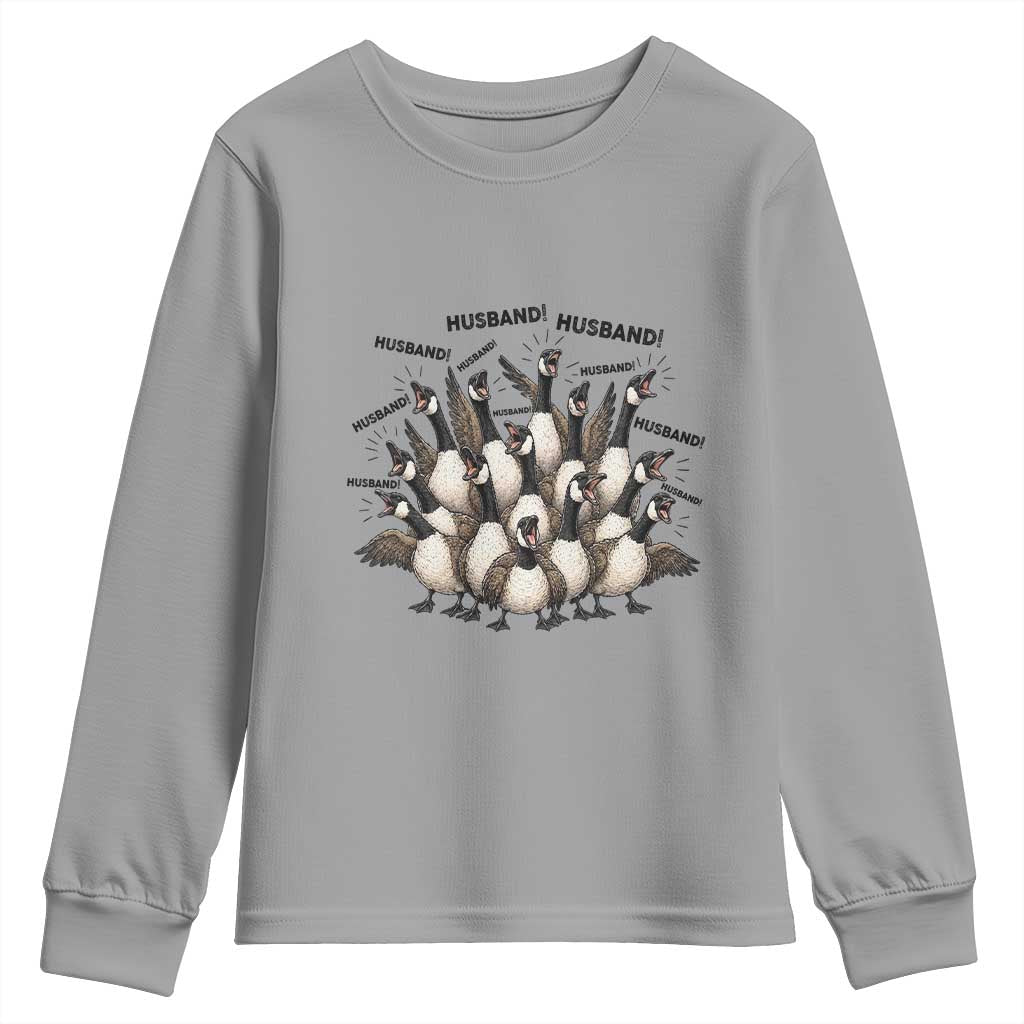 Silly Goose Husband Youth Sweatshirt Funny Marriage Chaos Husbandhood TS12 Sport Gray Print Your Wear