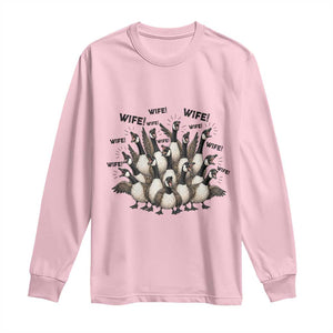 Silly Goose Wife Long Sleeve Shirt Funny Marriage Chaos Wifehood TS12 Light Pink Print Your Wear