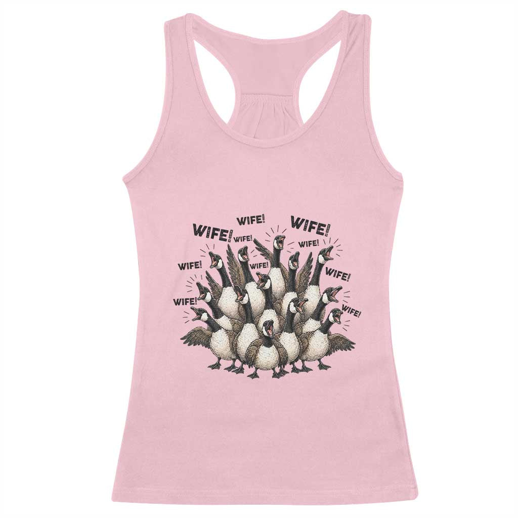 Silly Goose Wife Racerback Tank Top Funny Marriage Chaos Wifehood TS12 Light Pink Print Your Wear