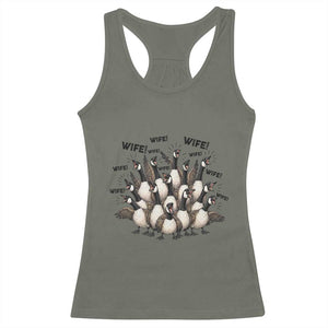 Silly Goose Wife Racerback Tank Top Funny Marriage Chaos Wifehood TS12 Military Green Print Your Wear