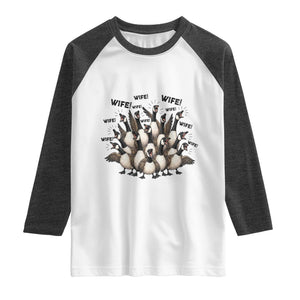 Silly Goose Wife Raglan Shirt Funny Marriage Chaos Wifehood TS12 White Heather Charcoal Print Your Wear