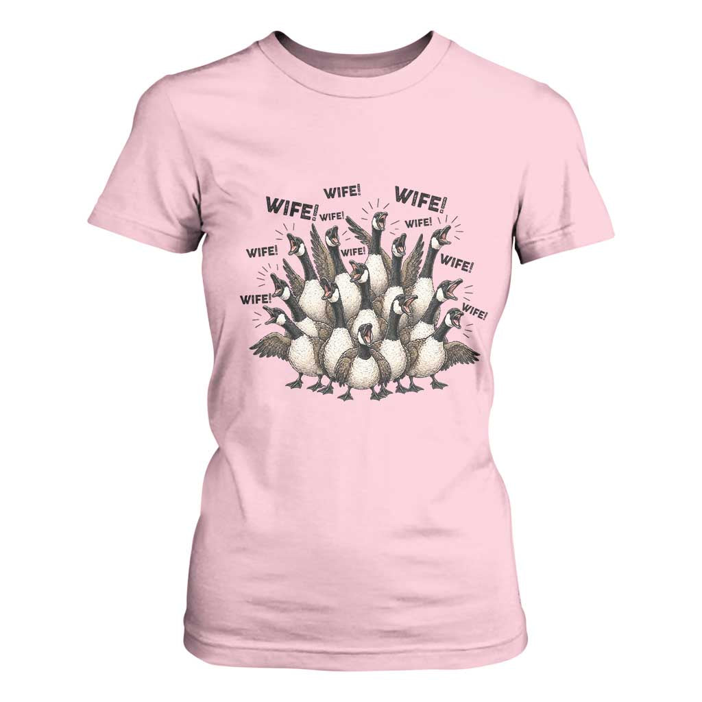 Silly Goose Wife T Shirt For Women Funny Marriage Chaos Wifehood TS12 Light Pink Print Your Wear
