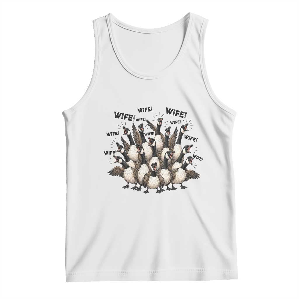 Silly Goose Wife Tank Top Funny Marriage Chaos Wifehood TS12 White Print Your Wear