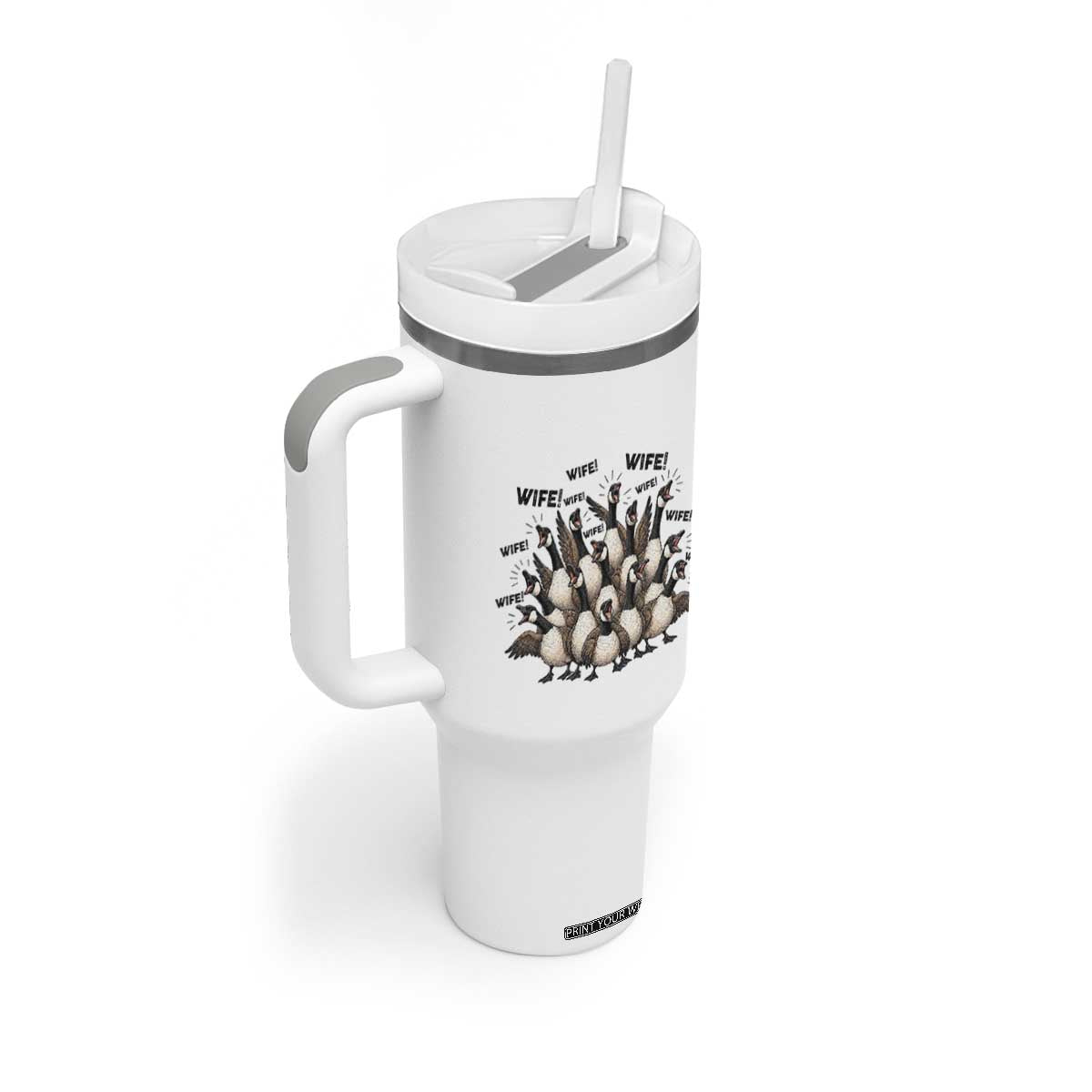 Silly Goose Wife Tumbler With Handle Funny Marriage Chaos Wifehood TS12 Print Your Wear