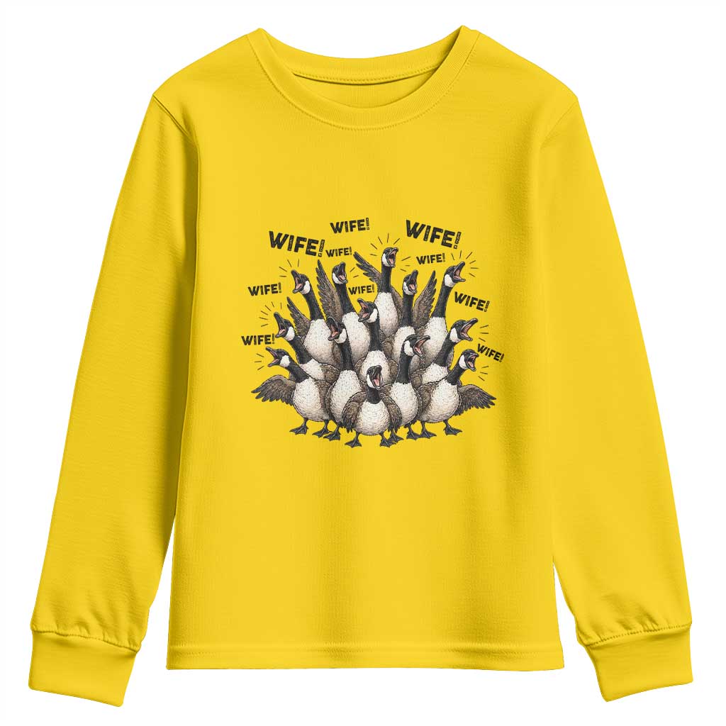 Silly Goose Wife Youth Sweatshirt Funny Marriage Chaos Wifehood TS12 Daisy Print Your Wear