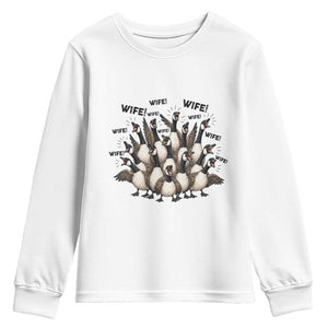Silly Goose Wife Youth Sweatshirt Funny Marriage Chaos Wifehood TS12 White Print Your Wear