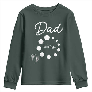 Dad Loading 2026 Youth Sweatshirt Future Dad Announcement TS12 Dark Forest Green Print Your Wear