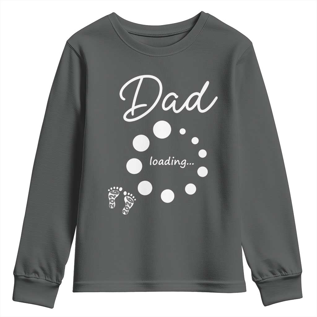 Dad Loading 2026 Youth Sweatshirt Future Dad Announcement TS12 Dark Heather Print Your Wear