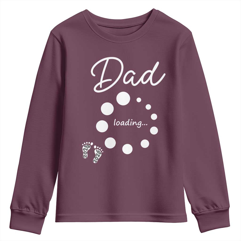 Dad Loading 2026 Youth Sweatshirt Future Dad Announcement TS12 Maroon Print Your Wear