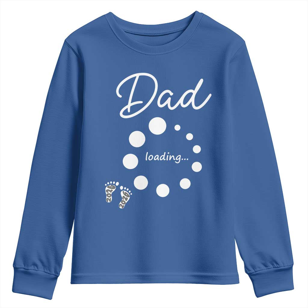 Dad Loading 2026 Youth Sweatshirt Future Dad Announcement TS12 Royal Blue Print Your Wear