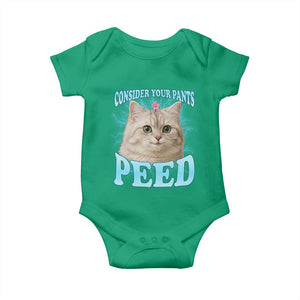 Funny Cat Baby Onesie Consider Your Pants Peed Meme Saying TS12 Irish Green Print Your Wear