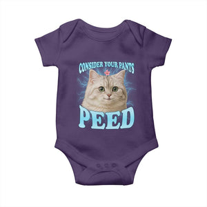 Funny Cat Baby Onesie Consider Your Pants Peed Meme Saying TS12 Purple Print Your Wear