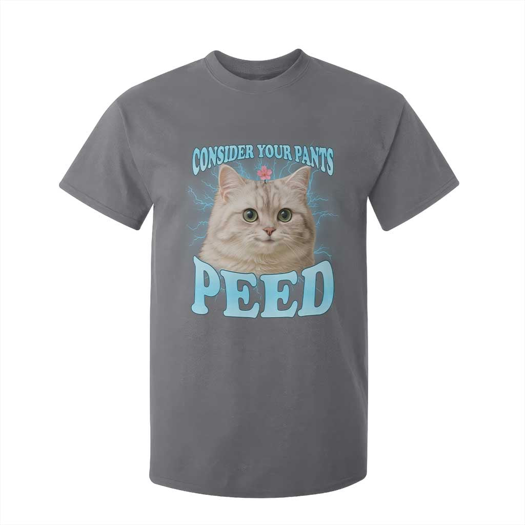 Funny Cat T Shirt For Kid Consider Your Pants Peed Meme Saying TS12 Charcoal Print Your Wear