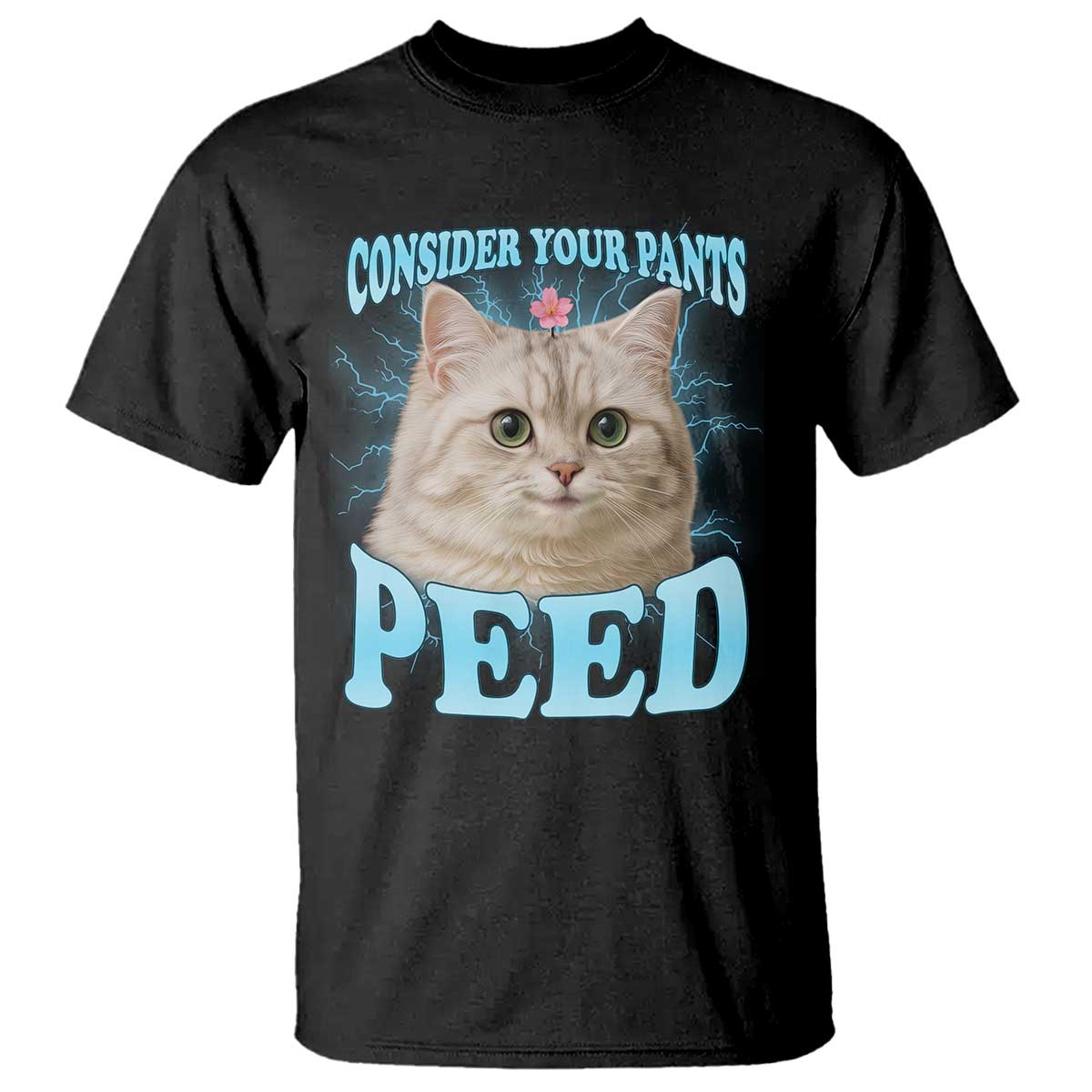 Funny Cat T Shirt Consider Your Pants Peed Meme Saying TS12 Black Print Your Wear