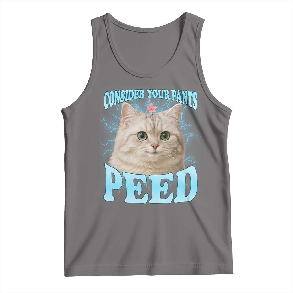 Funny Cat Tank Top Consider Your Pants Peed Meme Saying TS12 Deep Heather Print Your Wear