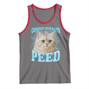 Funny Cat Tank Top Consider Your Pants Peed Meme Saying TS12 Deep Heather Red Print Your Wear