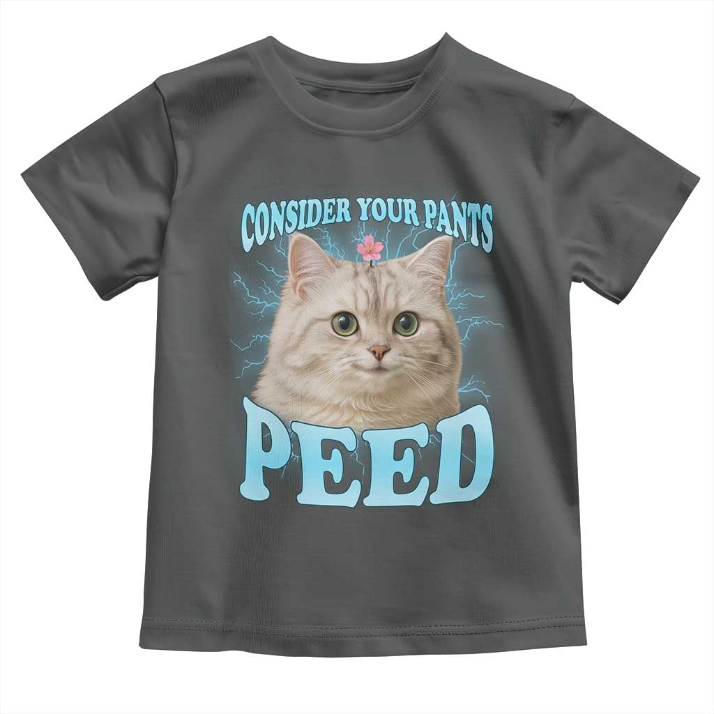 Funny Cat Toddler T Shirt Consider Your Pants Peed Meme Saying TS12 Dark Heather Print Your Wear