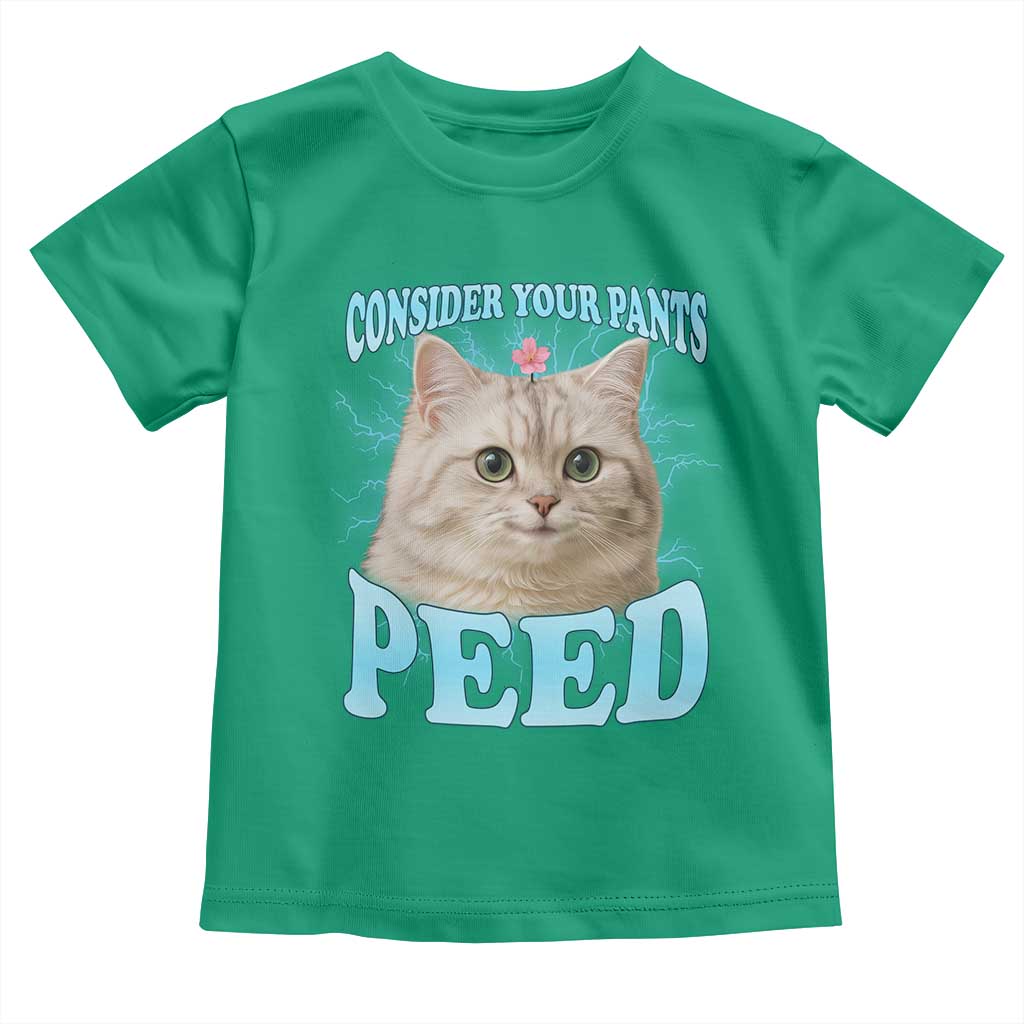 Funny Cat Toddler T Shirt Consider Your Pants Peed Meme Saying TS12 Irish Green Print Your Wear