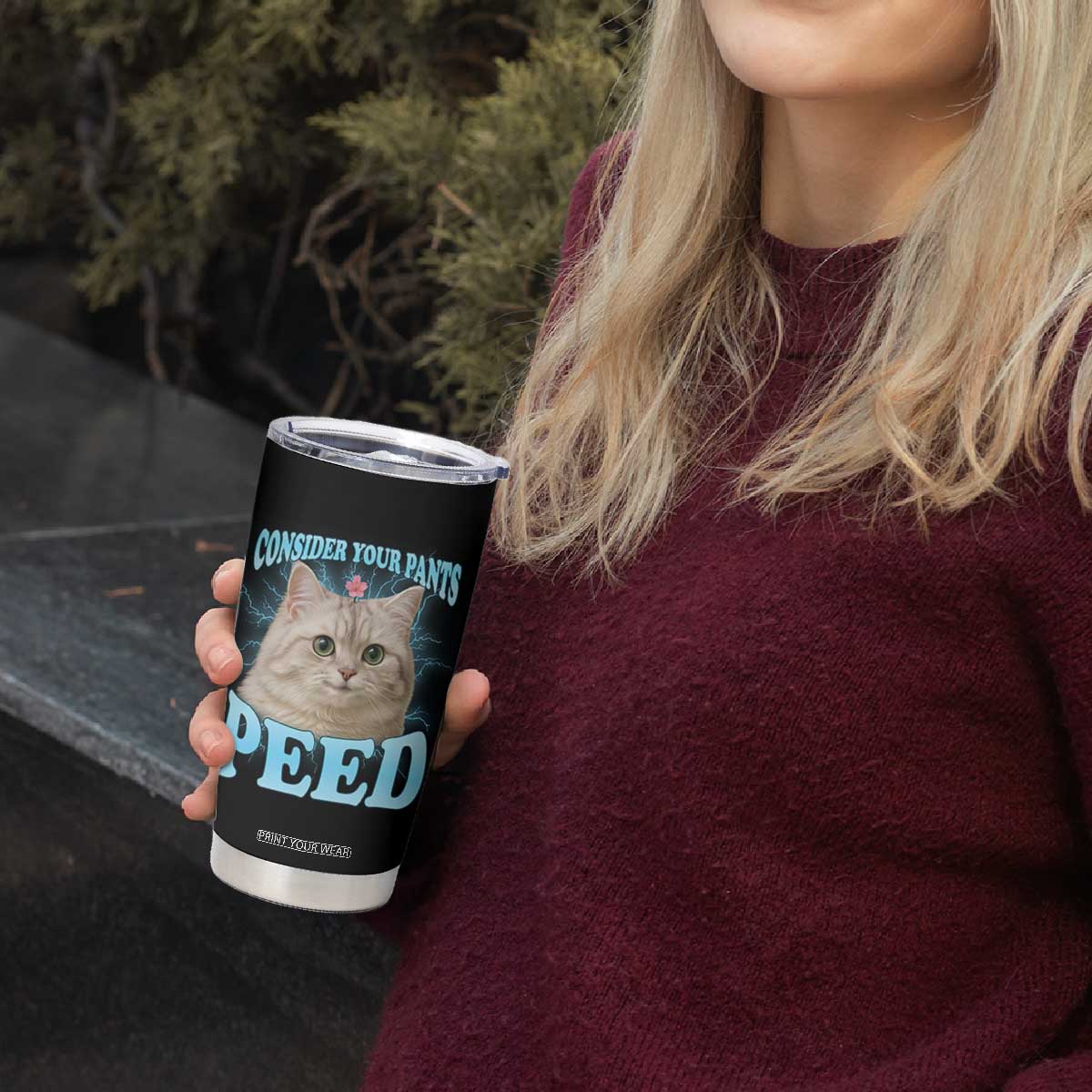 Funny Cat Tumbler Cup Consider Your Pants Peed Meme Saying TS12 Print Your Wear