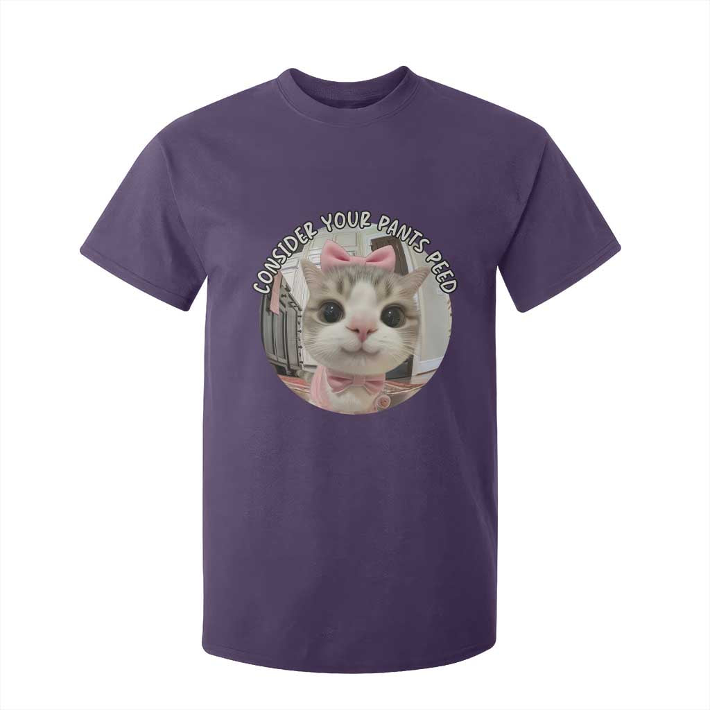 Consider Your Pants Peed T Shirt For Kid Funny Cat Meme Saying TS12 Purple Print Your Wear