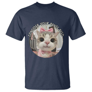 Consider Your Pants Peed T Shirt Funny Cat Meme Saying TS12 Navy Print Your Wear