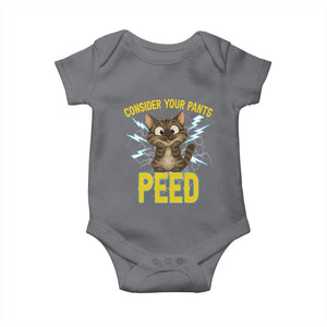 Funny Cat Lover Baby Onesie Consider Your Pants Peed Quote TS12 Charcoal Print Your Wear