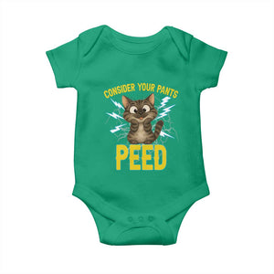 Funny Cat Lover Baby Onesie Consider Your Pants Peed Quote TS12 Irish Green Print Your Wear