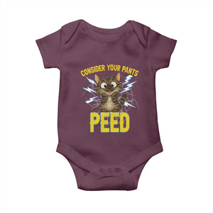 Funny Cat Lover Baby Onesie Consider Your Pants Peed Quote TS12 Maroon Print Your Wear