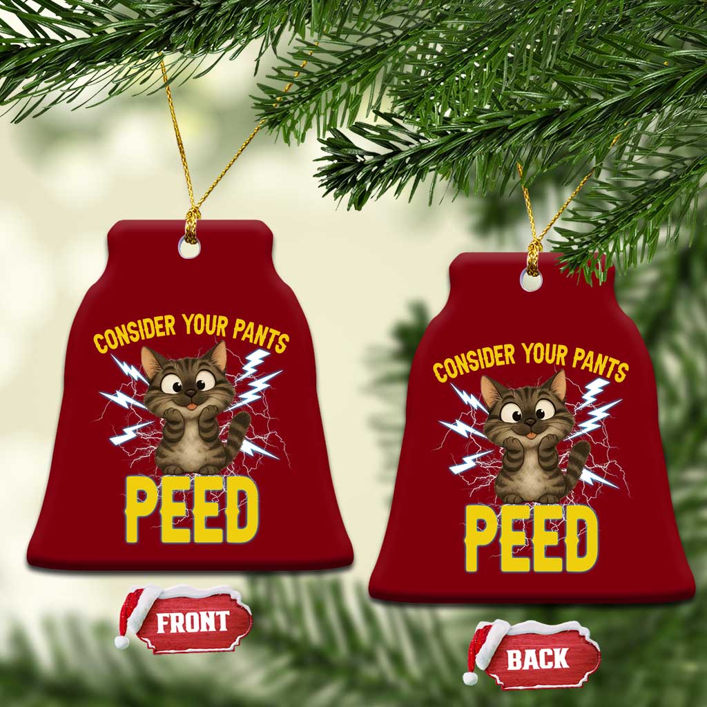 Funny Cat Lover Ceramic Ornament Consider Your Pants Peed Quote TS12 Print Your Wear
