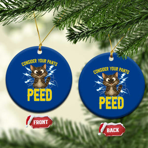 Funny Cat Lover Ceramic Ornament Consider Your Pants Peed Quote TS12 1pc Blue Print Your Wear