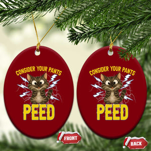Funny Cat Lover Ceramic Ornament Consider Your Pants Peed Quote TS12 Print Your Wear