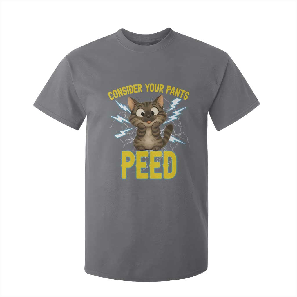 Funny Cat Lover T Shirt For Kid Consider Your Pants Peed Quote TS12 Charcoal Print Your Wear