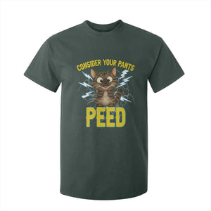 Funny Cat Lover T Shirt For Kid Consider Your Pants Peed Quote TS12 Dark Forest Green Print Your Wear
