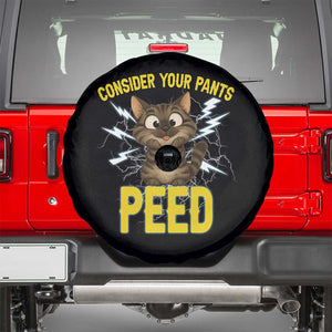 Funny Cat Lover Spare Tire Cover Consider Your Pants Peed Quote TS12 Black Print Your Wear