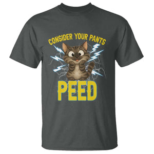 Funny Cat Lover T Shirt Consider Your Pants Peed Quote TS12 Dark Heather Print Your Wear