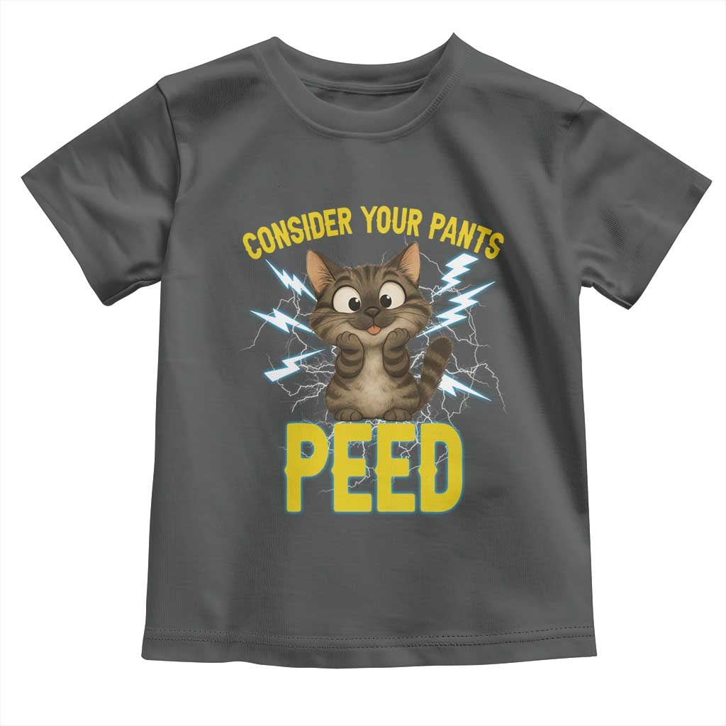 Funny Cat Lover Toddler T Shirt Consider Your Pants Peed Quote TS12 Dark Heather Print Your Wear
