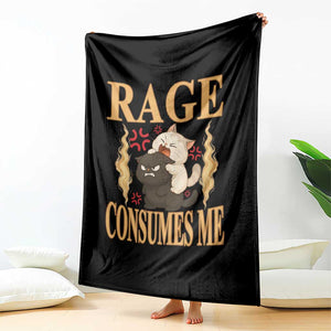 Cute Cat Throw Blanket Rage Is Consuming Me TS12 Print Your Wear