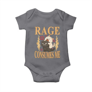 Cute Cat Baby Onesie Rage Is Consuming Me TS12 Charcoal Print Your Wear