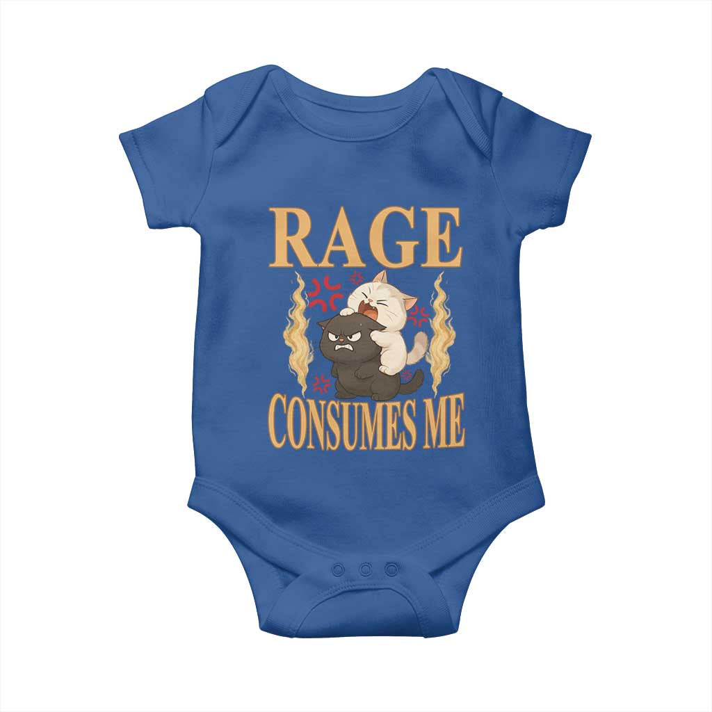 Cute Cat Baby Onesie Rage Is Consuming Me TS12 Royal Blue Print Your Wear