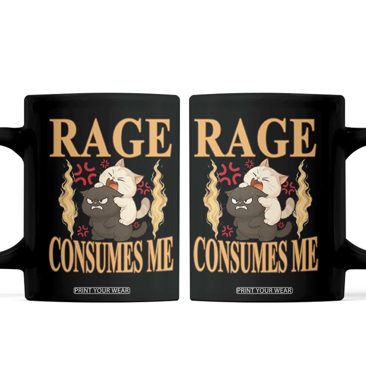 Cute Cat Coffee Mug Rage Is Consuming Me TS12 Black Print Your Wear