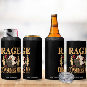Cute Cat 4 in 1 Can Cooler Tumbler Rage Is Consuming Me TS12 Print Your Wear