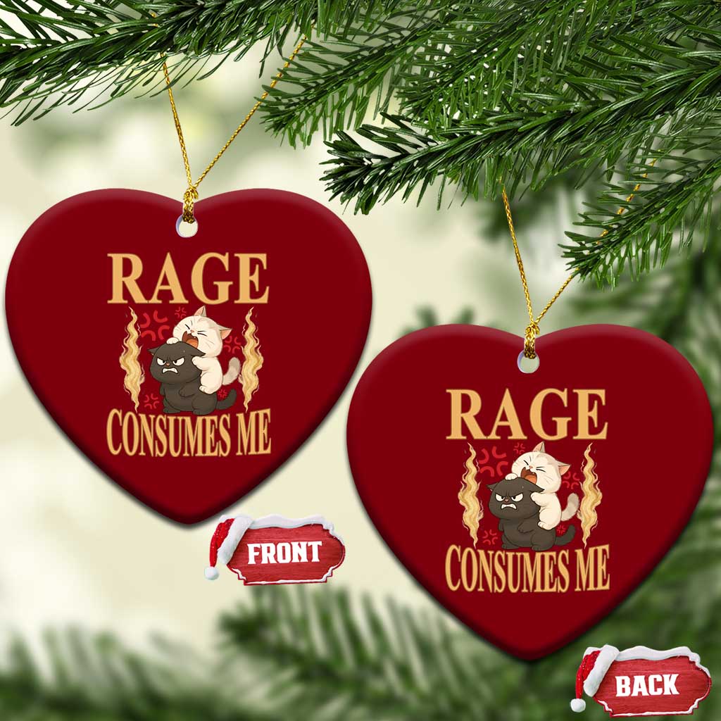 Cute Cat Ceramic Ornament Rage Is Consuming Me TS12 Print Your Wear