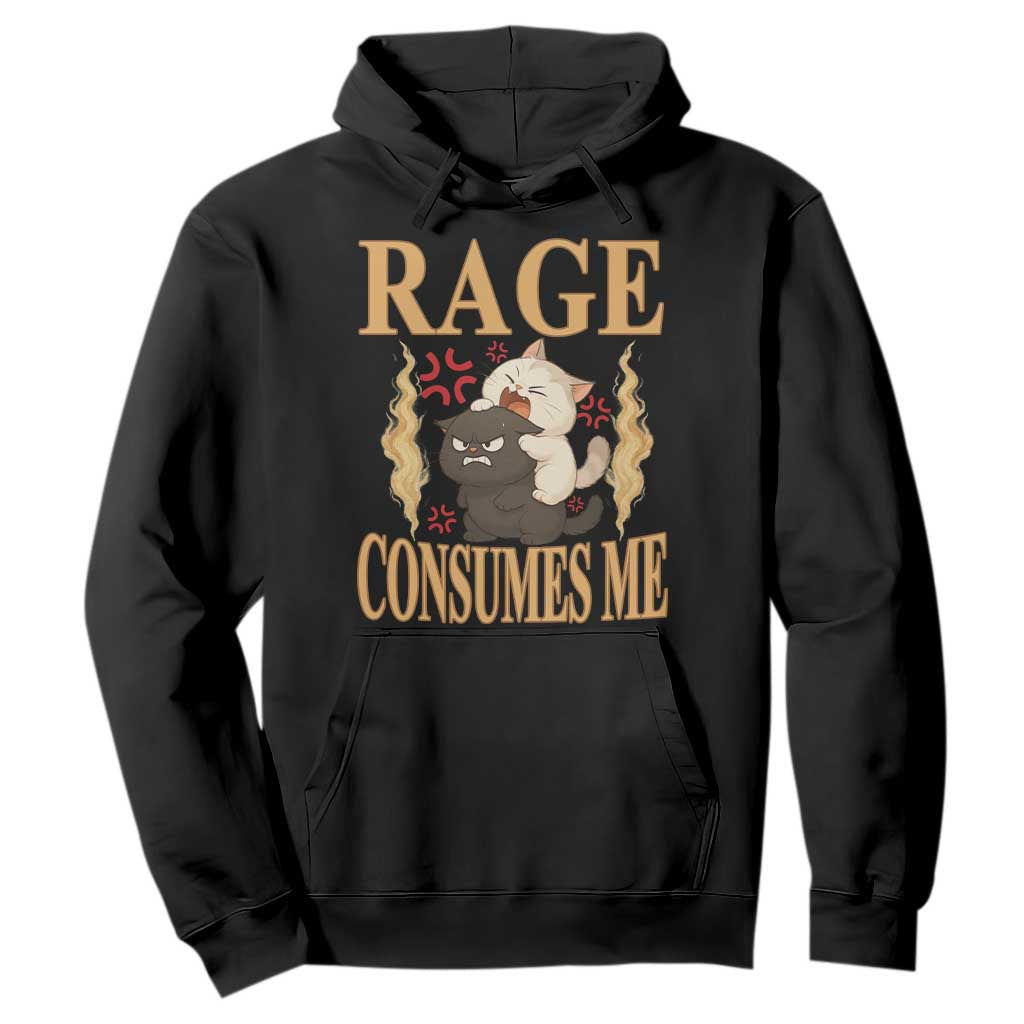 Cute Cat Hoodie Rage Is Consuming Me TS12 Black Print Your Wear