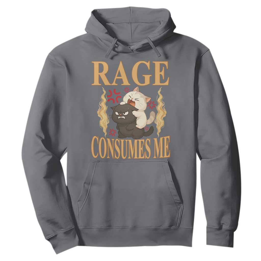 Cute Cat Hoodie Rage Is Consuming Me TS12 Charcoal Print Your Wear