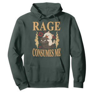 Cute Cat Hoodie Rage Is Consuming Me TS12 Dark Forest Green Print Your Wear