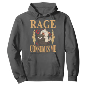 Cute Cat Hoodie Rage Is Consuming Me TS12 Dark Heather Print Your Wear