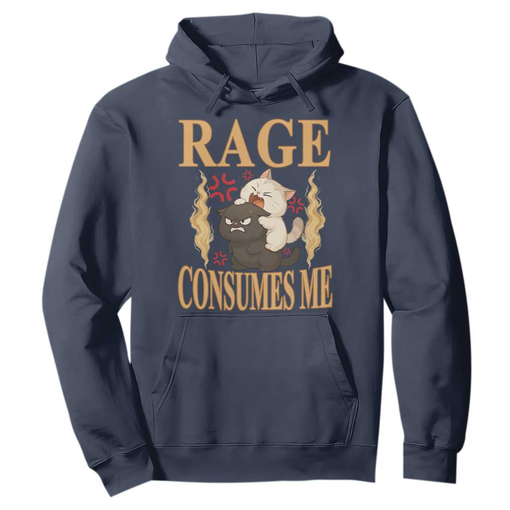 Cute Cat Hoodie Rage Is Consuming Me TS12 Navy Print Your Wear