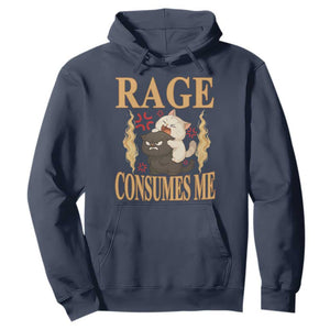 Cute Cat Hoodie Rage Is Consuming Me TS12 Navy Print Your Wear