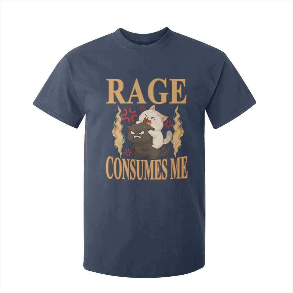 Cute Cat T Shirt For Kid Rage Is Consuming Me TS12 Navy Print Your Wear